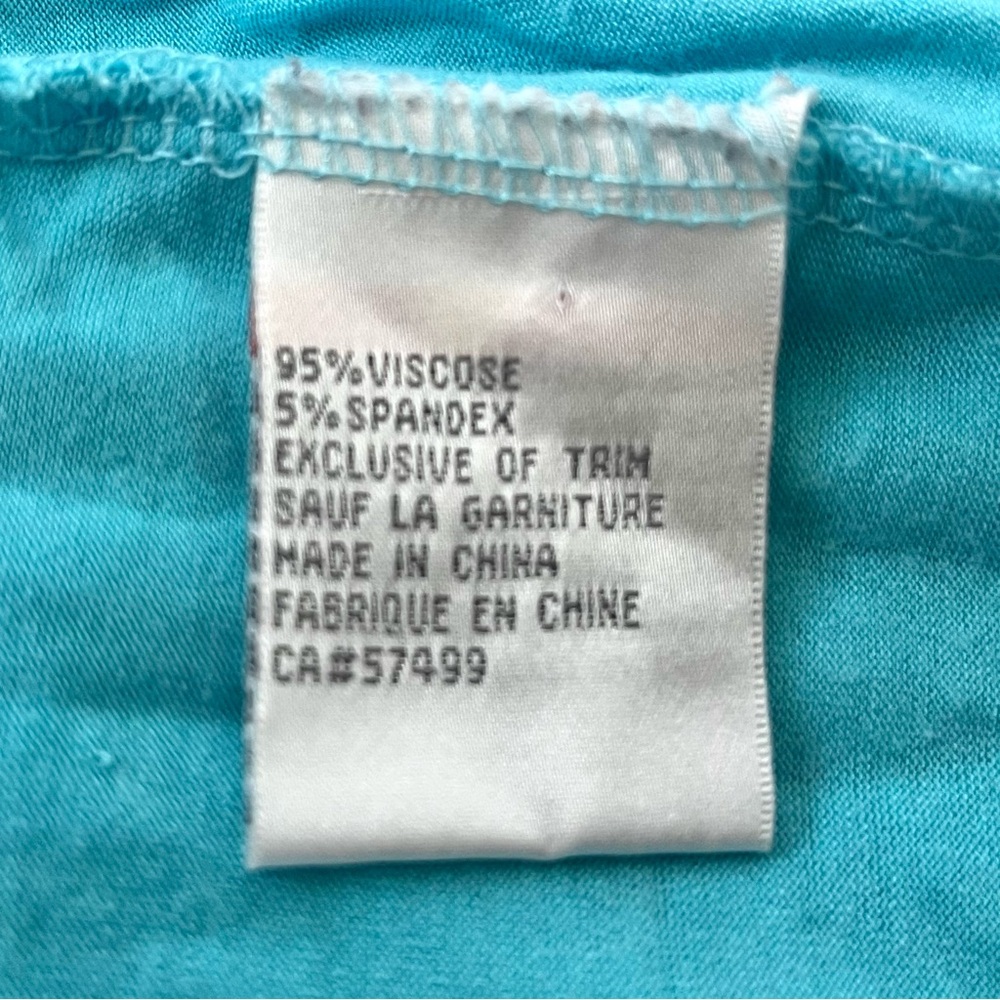 Anna Bella~T-Shirt Blouse-Size XL~Turquoise - Picture 7 of 8